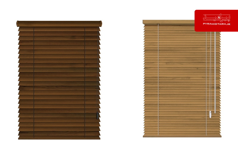 انواع پرده کرکره ای چوبی | پیرامید طرح
